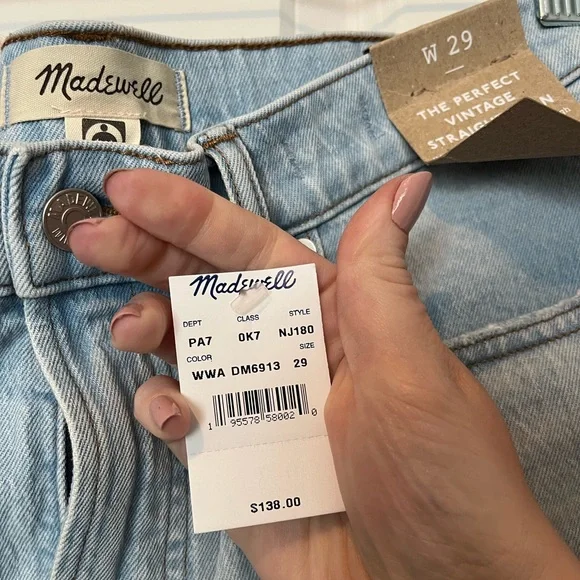NWT Madewell The Perfect Vintage Straight Jean Size 29 - Picture 7 of 16
